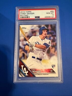 Topps Corey Seager Baseball Card psa 10